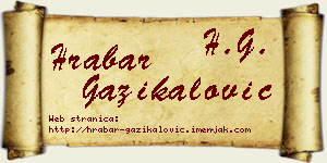 Hrabar Gazikalović vizit kartica